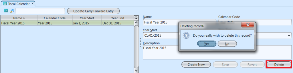 Fiscal Calendar - delete