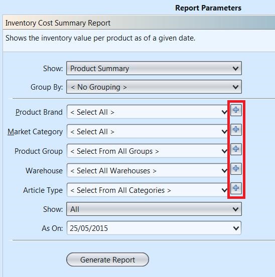 Inventory Reports - multi