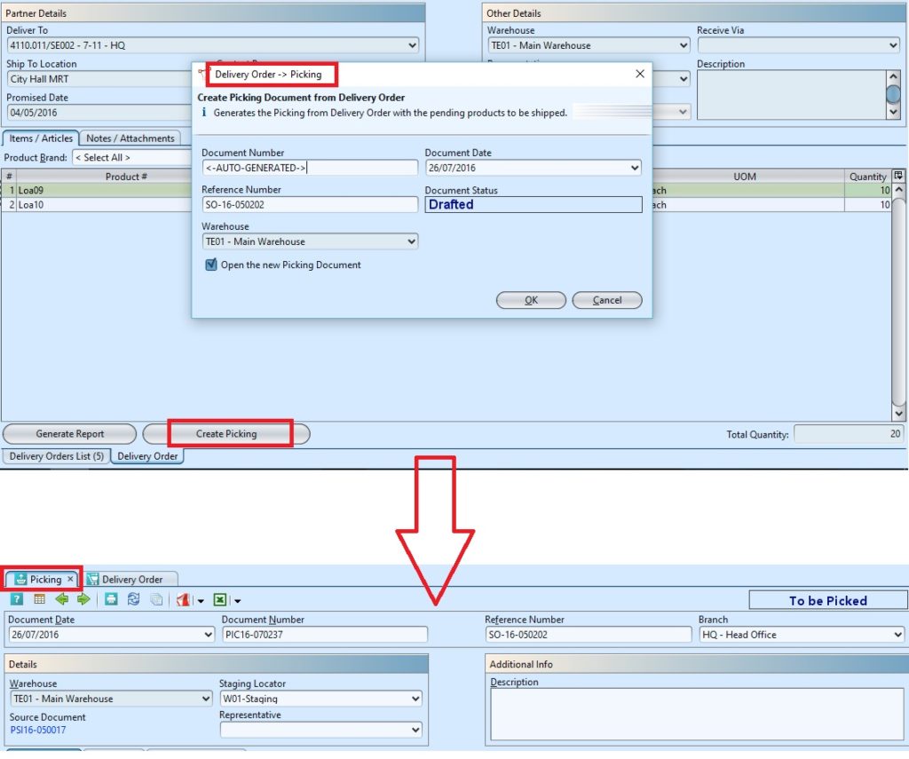 Delivery Order picking