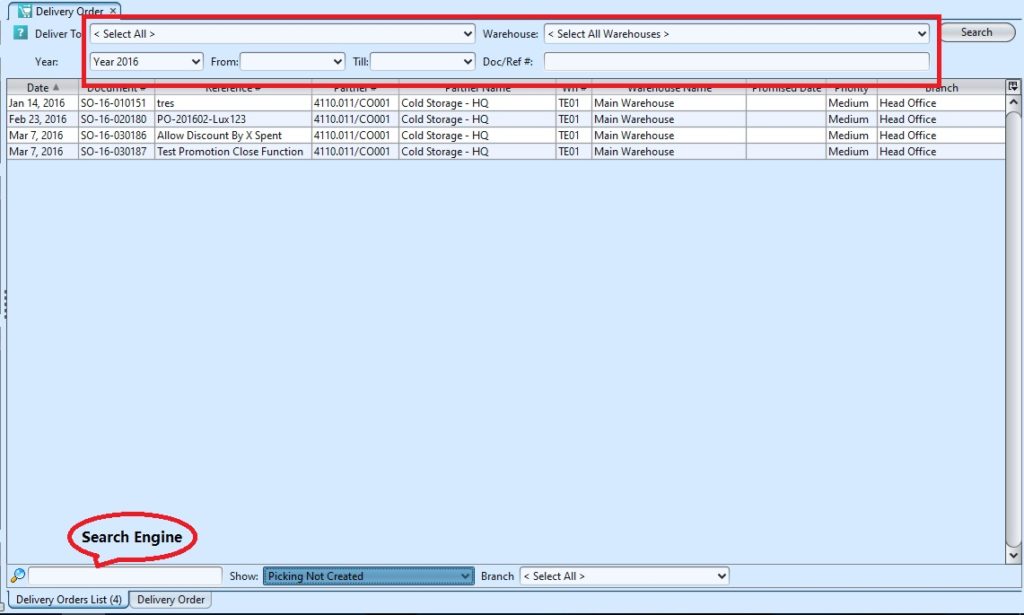 Delivery Order search