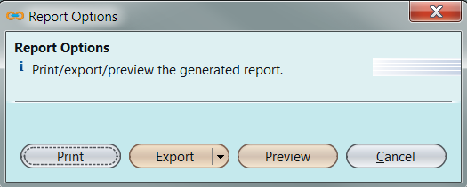 Print report options window
