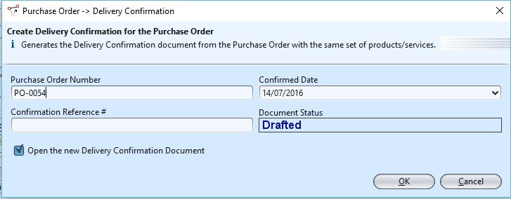 Purchase Order delivery con1
