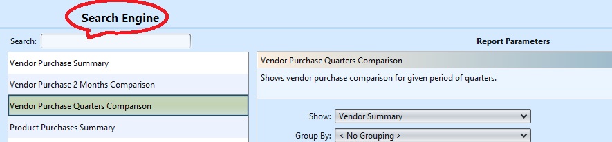 purchase report search