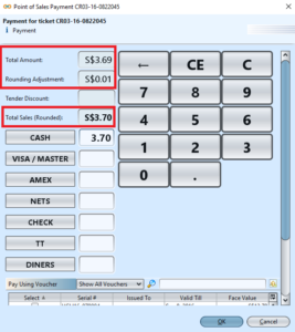 Rounding Rules - POS Entry payment